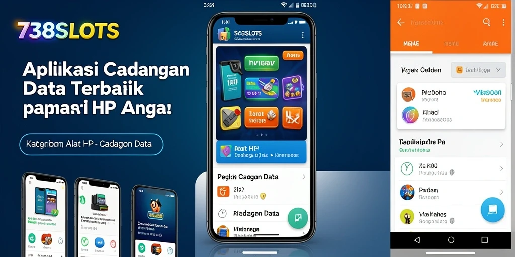 Antarmuka sederhana aplikasi 738SLOTS untuk cadangan data.