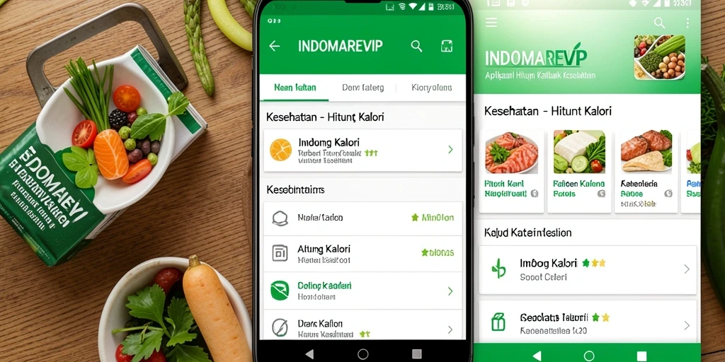 Tampilan antarmuka INDOMAREVIP yang intuitif untuk menghitung kalori.