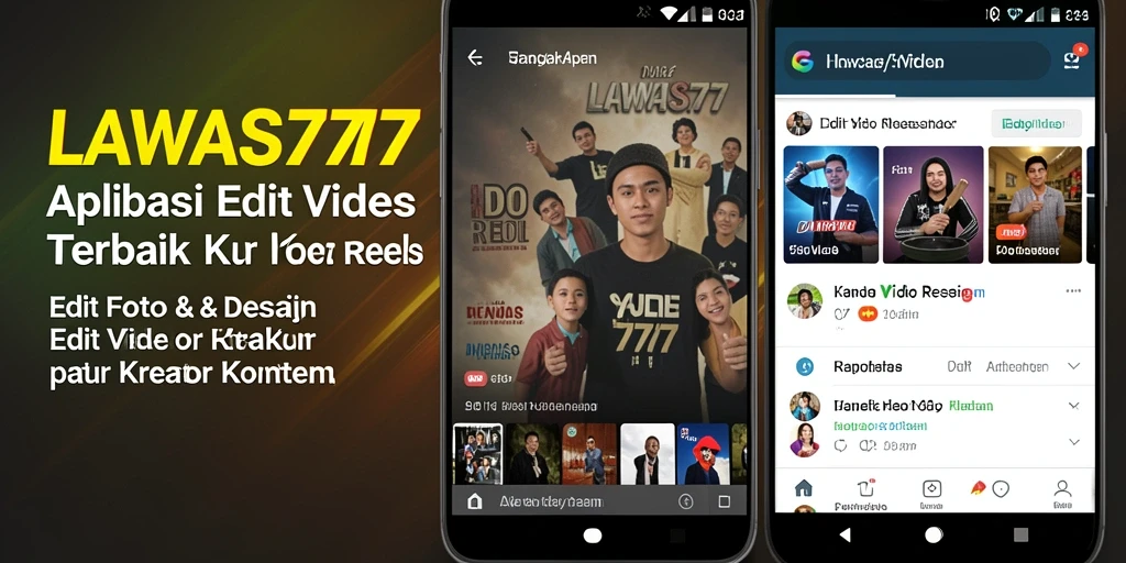 Tampilan antarmuka LAWAS777 saat pengeditan video reels.
