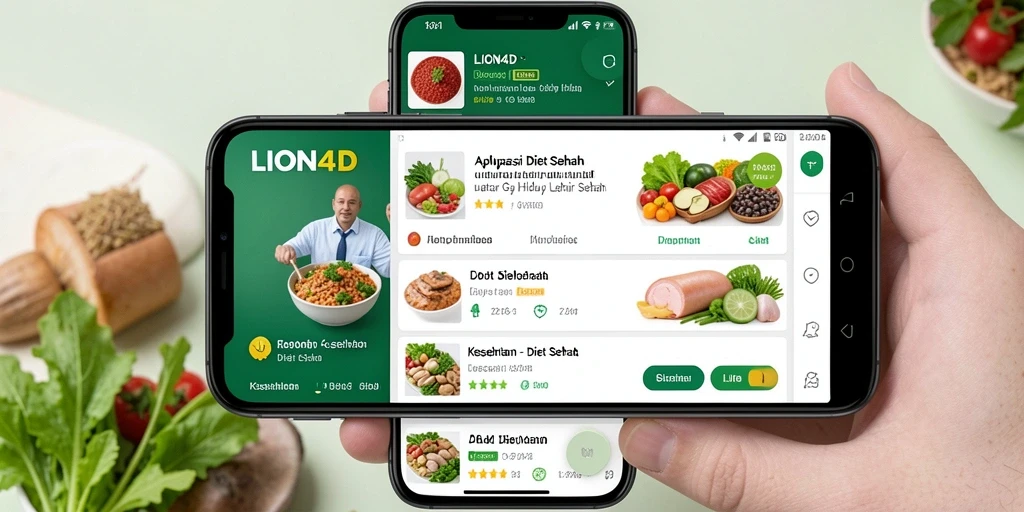 Antarmuka LION4D dengan fitur diet sehat yang intuitif.