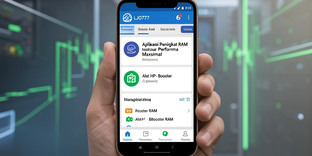 Antarmuka pengguna LJO777 yang sederhana dan intuitif untuk meningkatkan RAM.