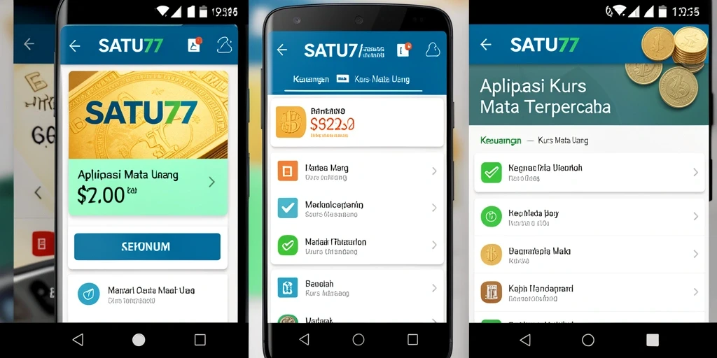 Tampilan antarmuka SATU77 yang modern dan informatif untuk penggunaan kurs mata uang.